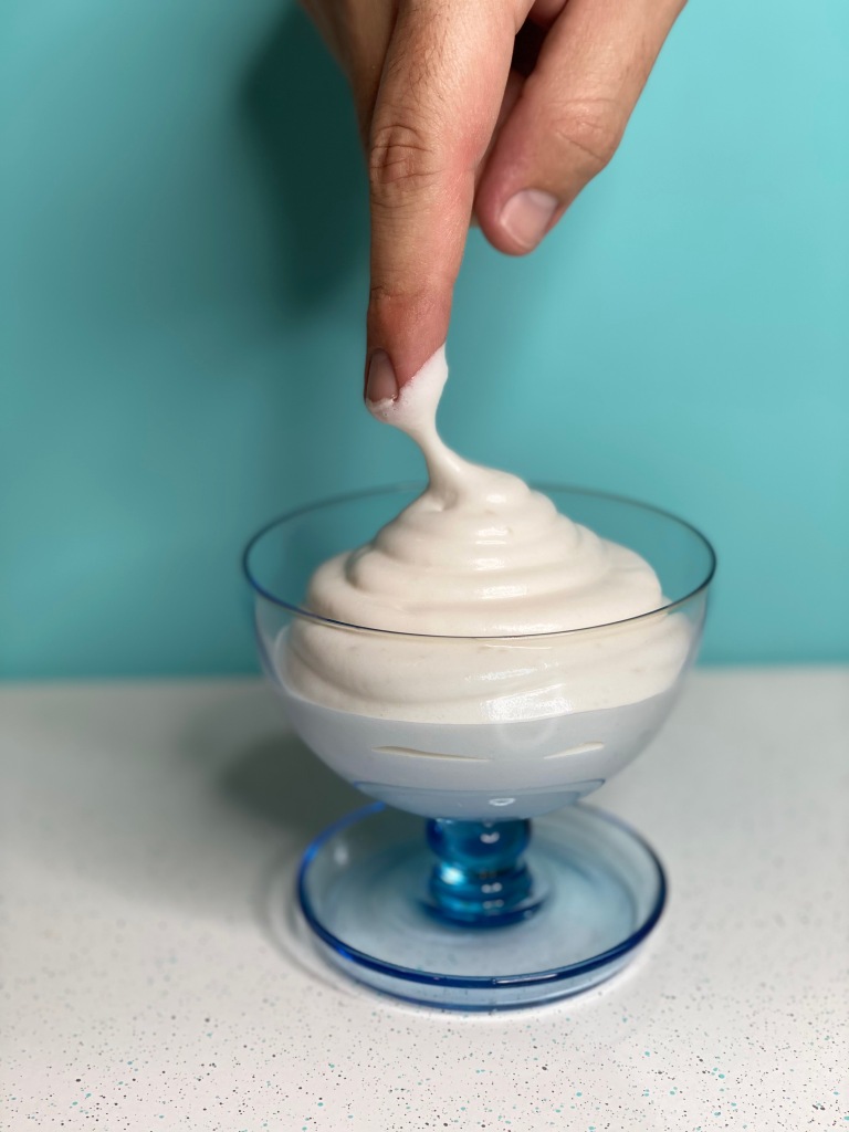 How to make vegan meringue with soft peaks.